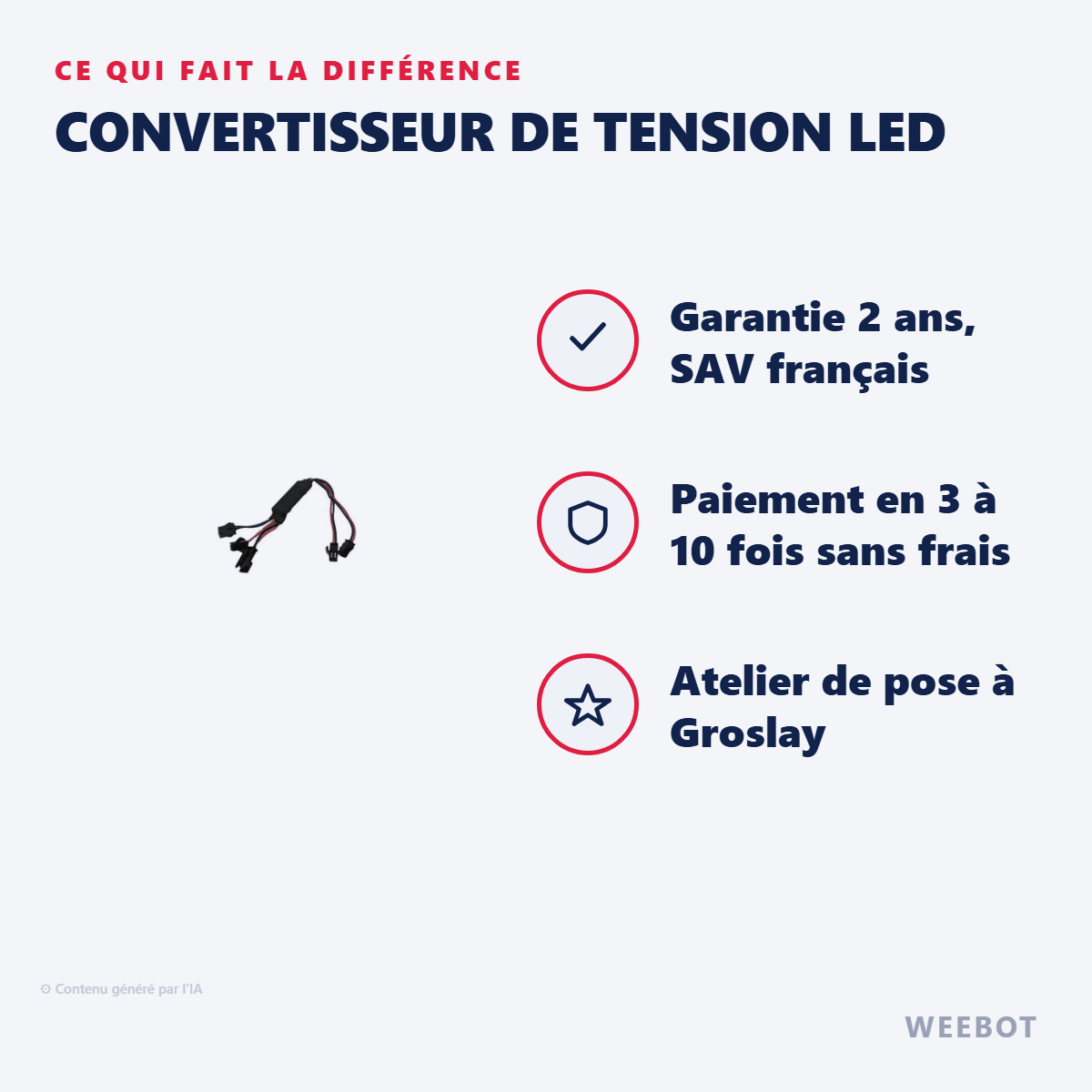 Convertisseur de Tension LED pour Trottinette Electrique Kulter et Victor Luxury - Weebot