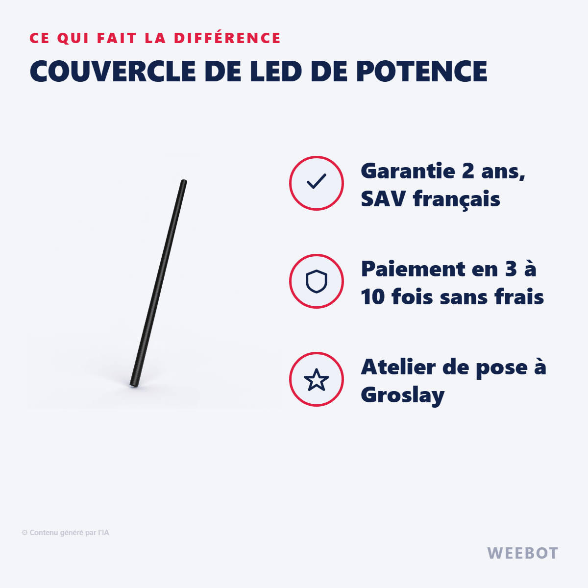 Couvercle de LED de Potence pour Trottinette Electrique Dualtron X - Weebot