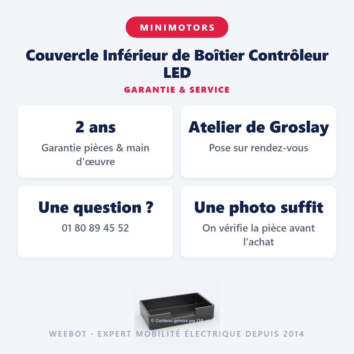 Couvercle Inférieur de Boîtier Contrôleur LED : garantie 2 ans et service après-vente