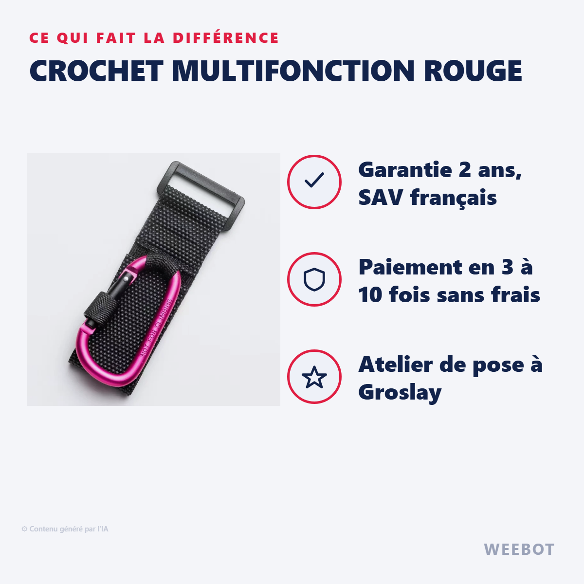 Crochet Multifonction Rouge : les points forts