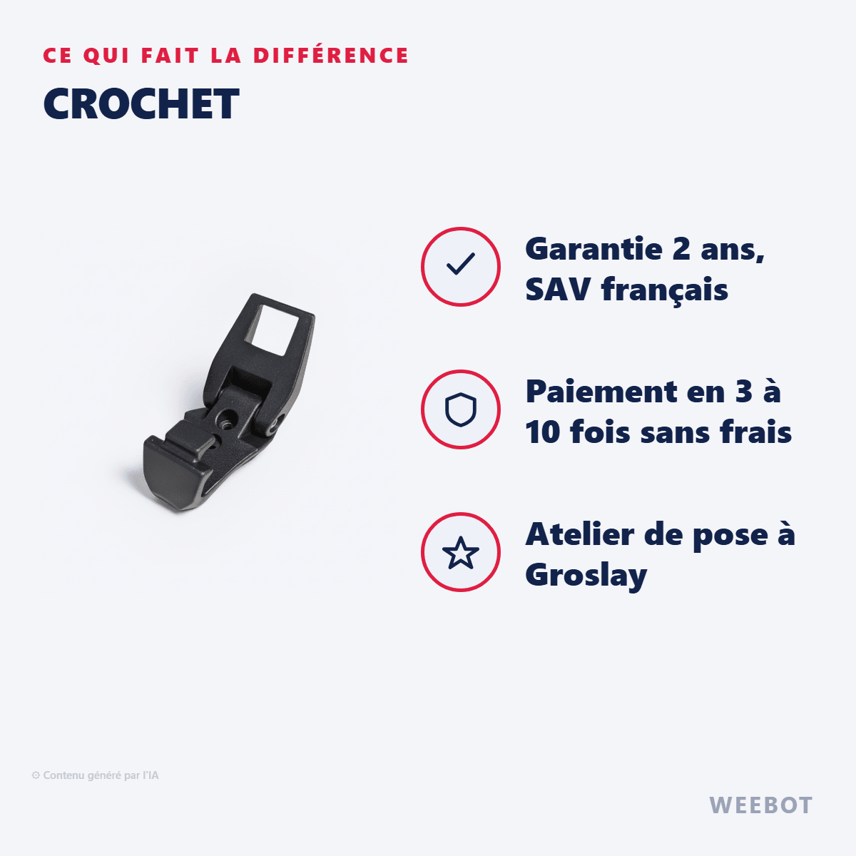 Crochet pour Trottinette Electrique Teverun Fighter 11, 11 Plus, Suprème Plus, Suprème Ultra et 7260R - Weebot