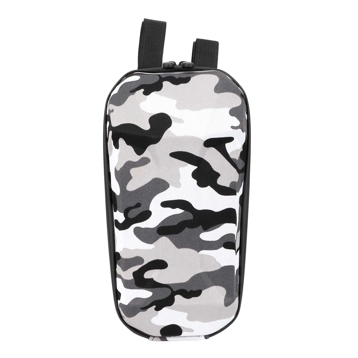 Sacoche de guidon rigide 3L motif camouflage gris pour trottinette et vélo vue de face