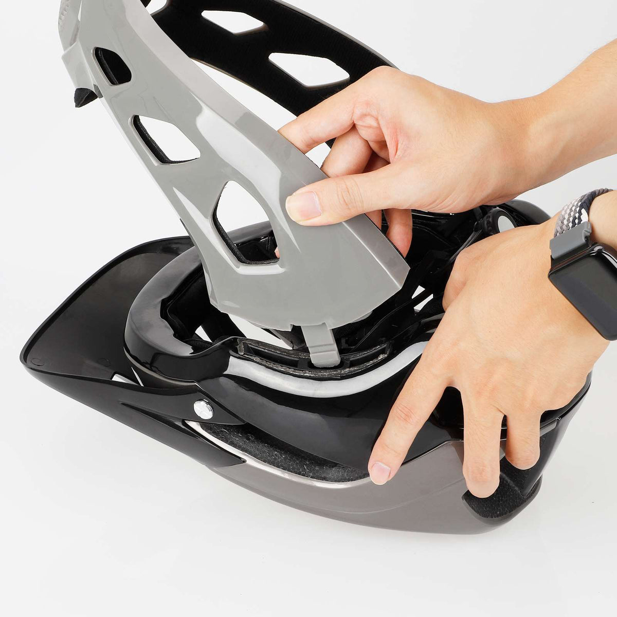 Casque Intégral Démontable Noir et Gris, vue 6