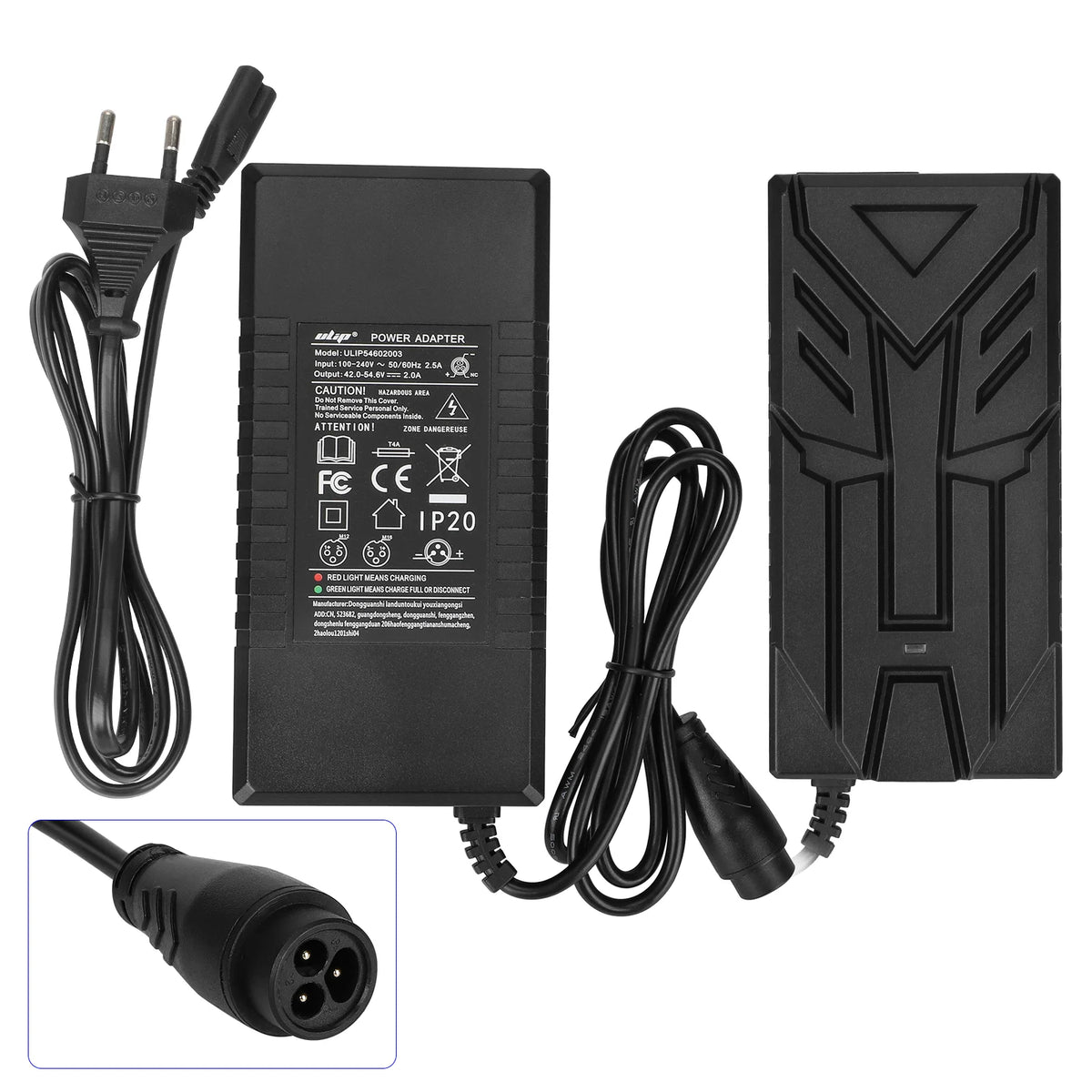 Chargeur 54,6V 2A Prise LP16 3 Broches, vue 3