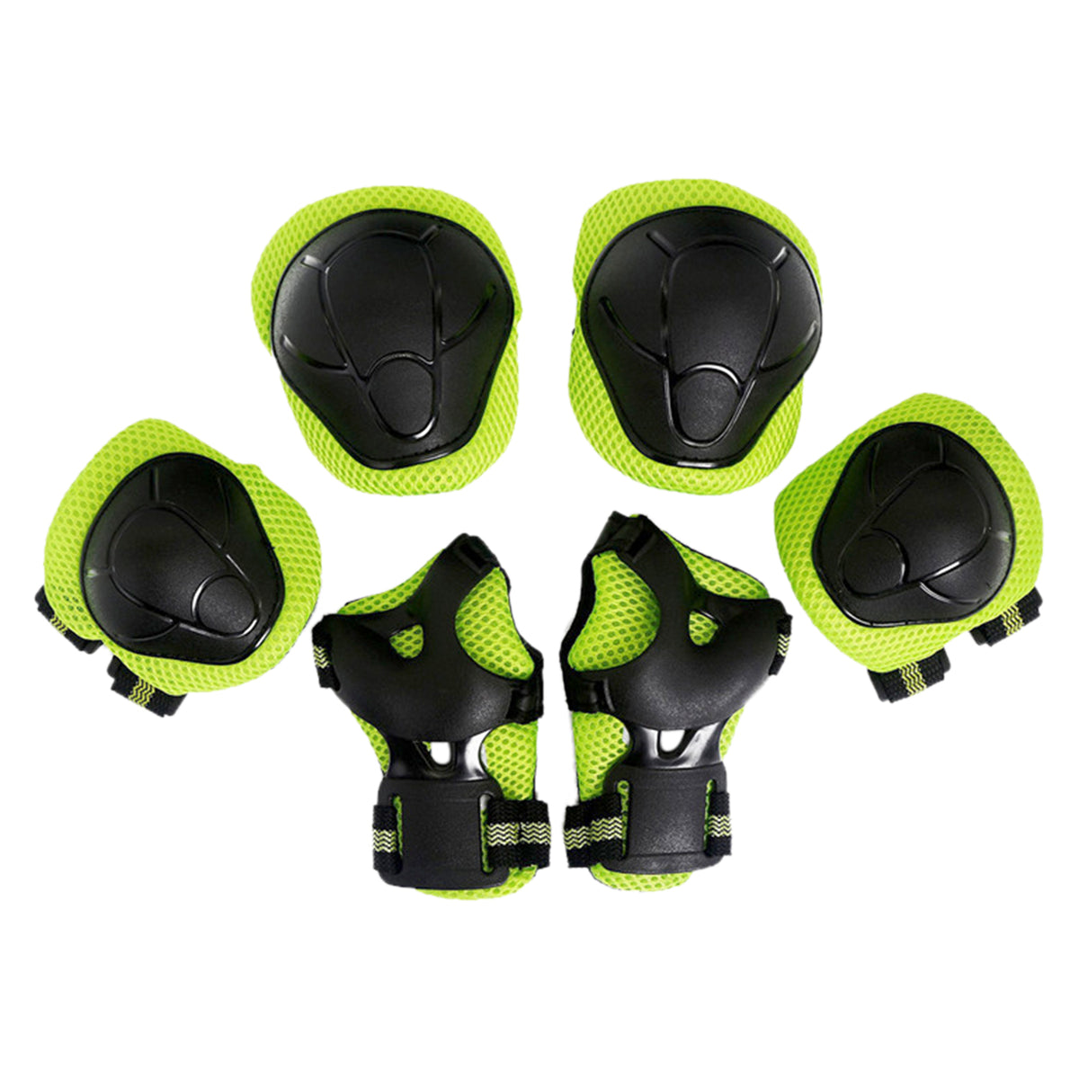 Kit de 6 protections enfant vert taille S comprenant genouillères, coudières et protège-poignets