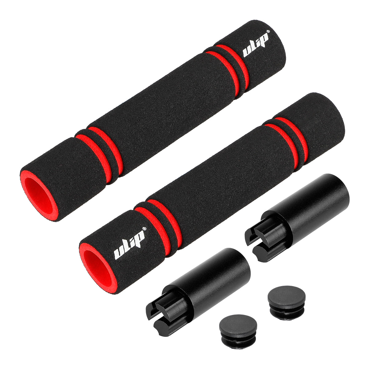 Kit d'extension de guidon aluminium noir et rouge avec embouts