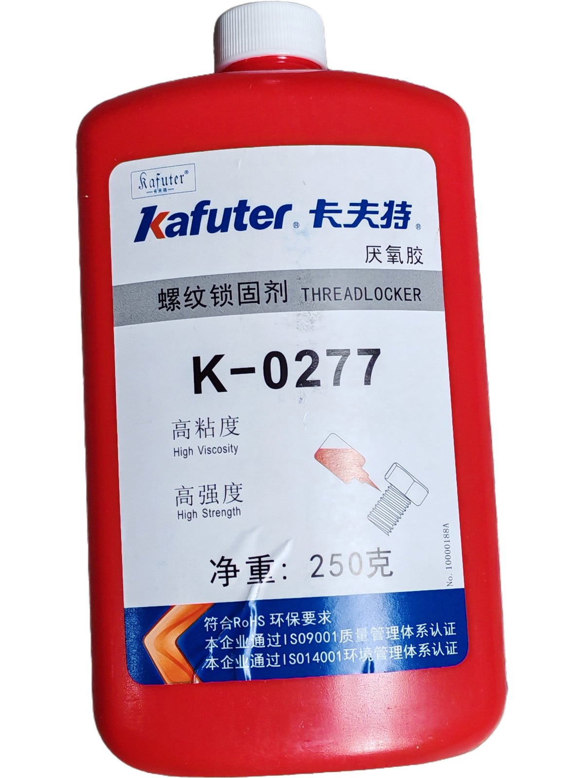 Flacon de colle frein filet rouge Kafuter K-0277 de 250 grammes