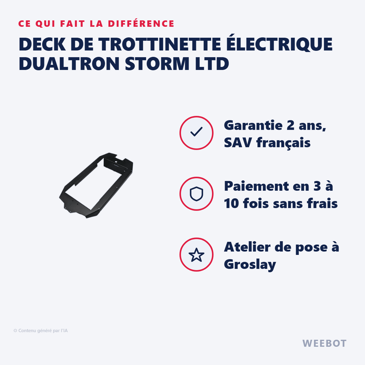 Deck de Trottinette Électrique Dualtron Storm LTD - Weebot