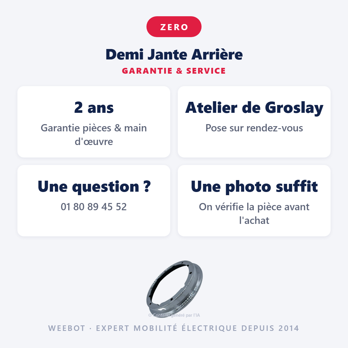 Demi Jante Arrière : garantie 2 ans et service après-vente