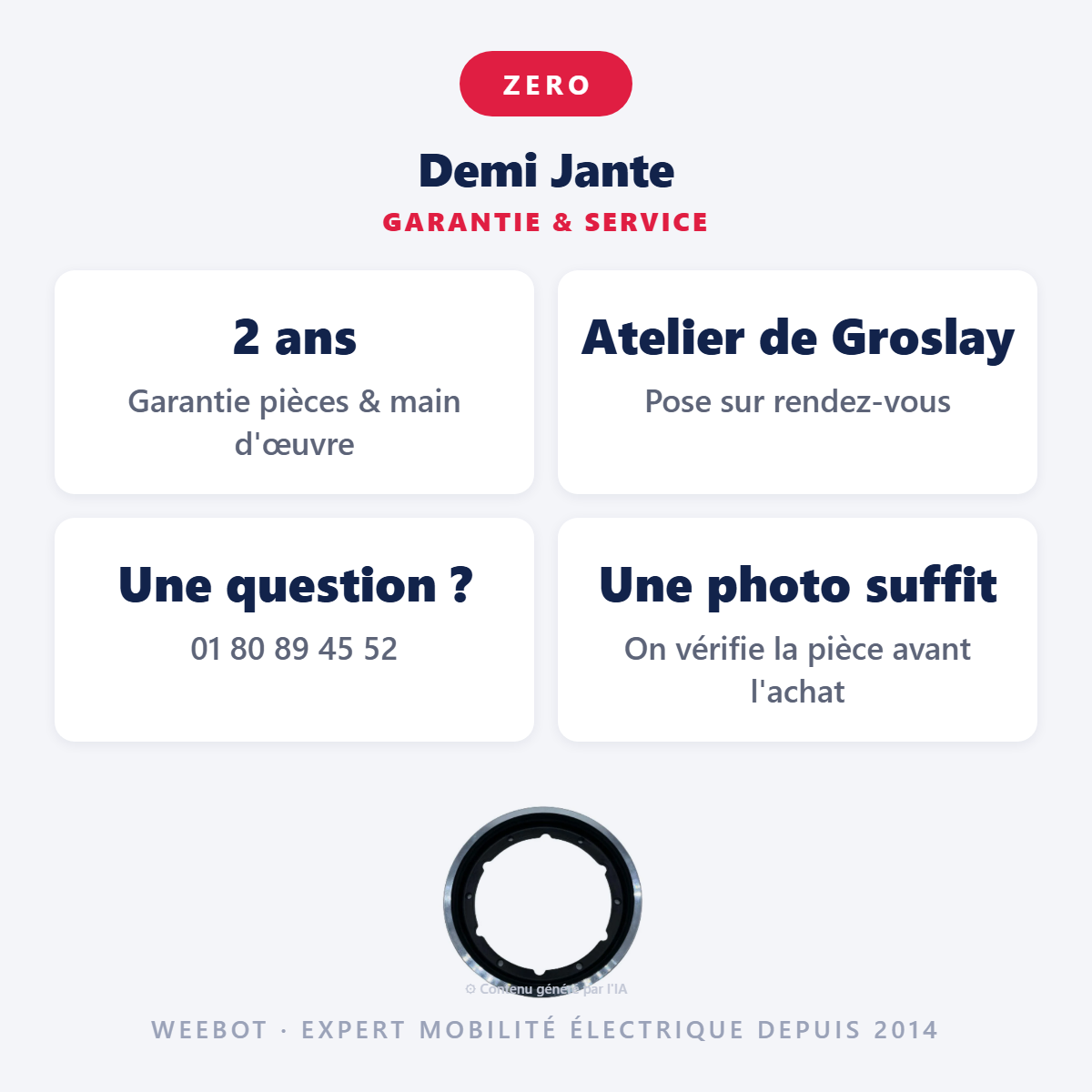 Demi Jante : garantie 2 ans et service après-vente
