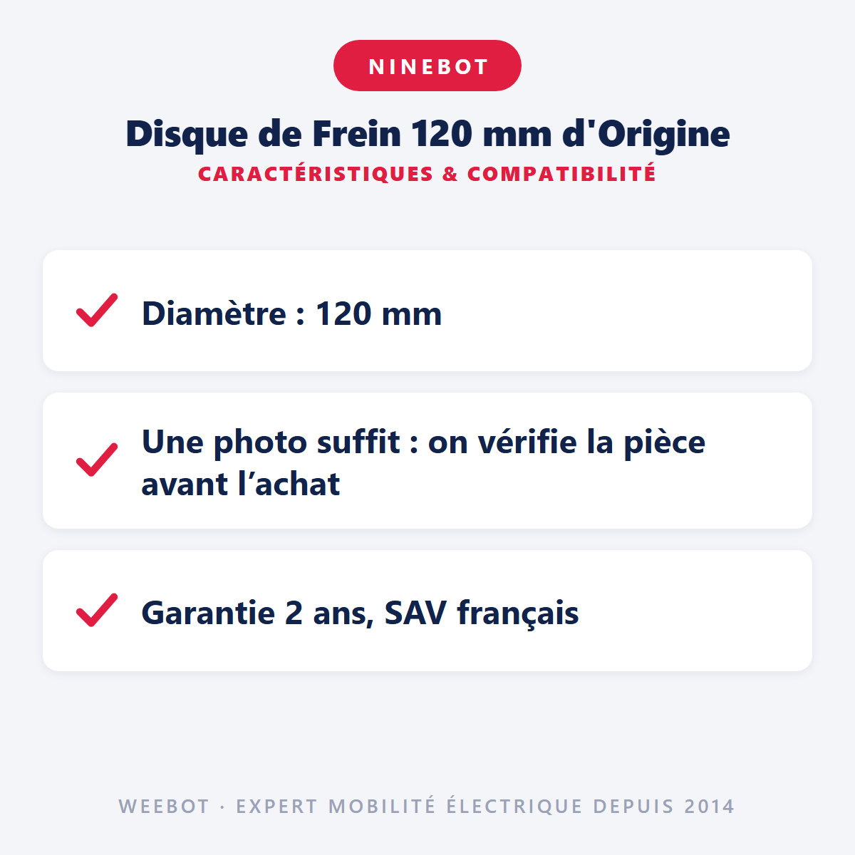 Disque de Frein 120 mm d'Origine : caractéristiques et compatibilité