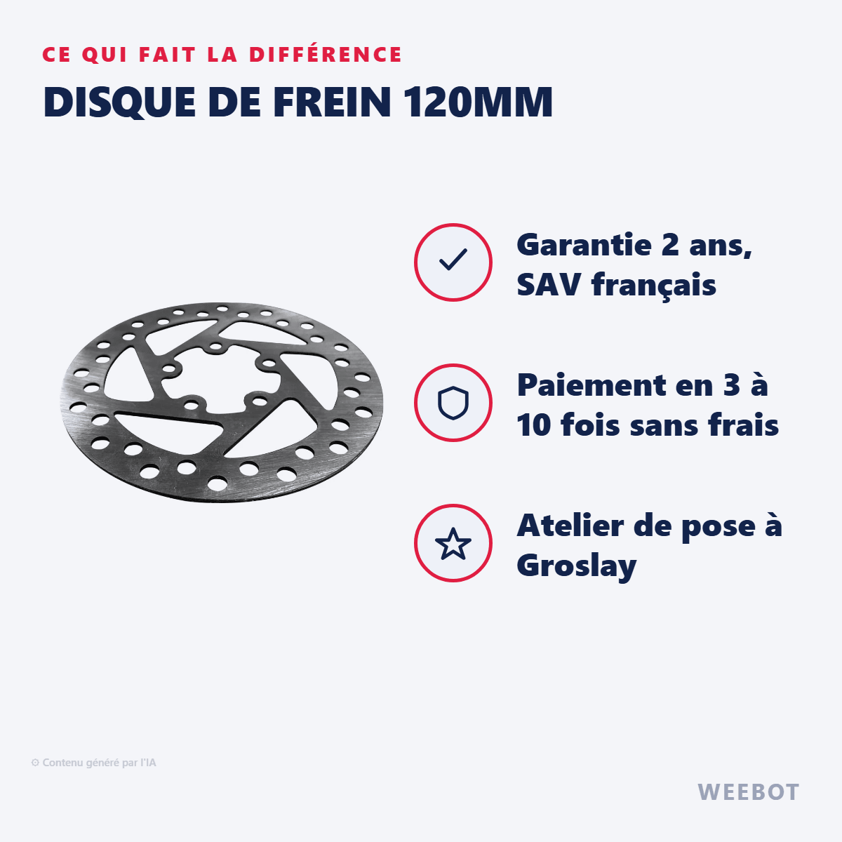 Disque de Frein 120mm pour Trottinette Électrique M365 Pro - Weebot