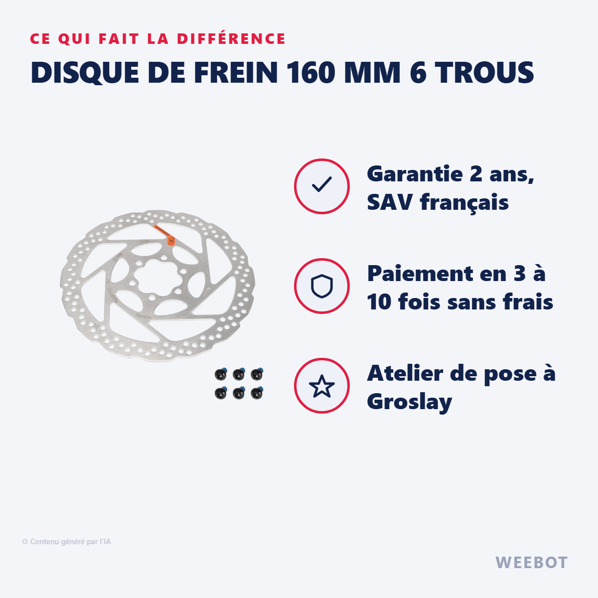 Disque de Frein 160 mm 6 Trous : les points forts