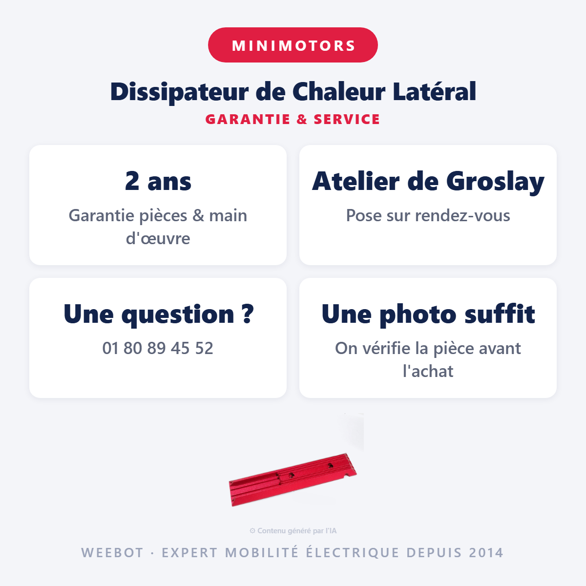 Dissipateur de Chaleur Latéral : garantie 2 ans et service après-vente