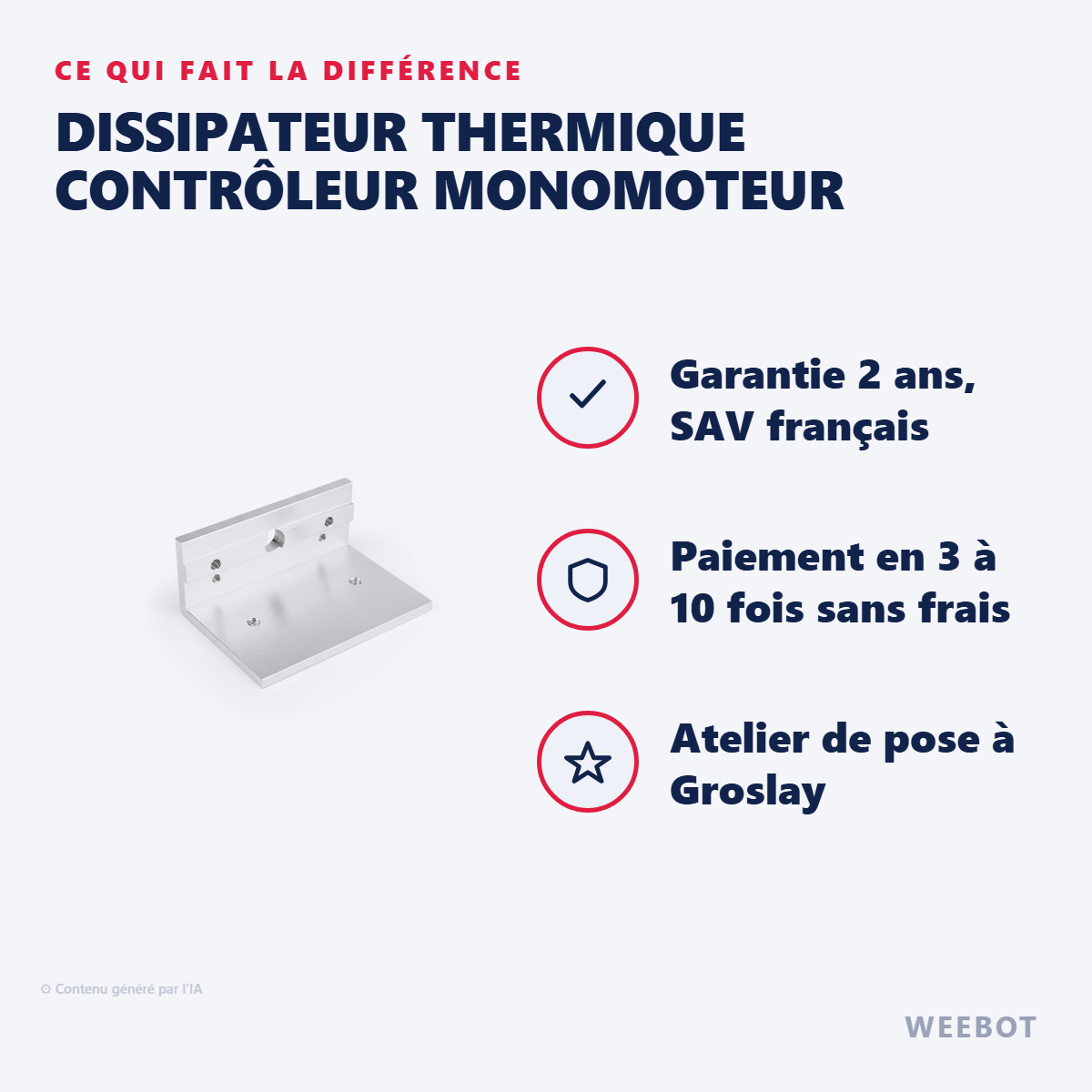 Dissipateur Thermique Contrôleur Monomoteur : les points forts