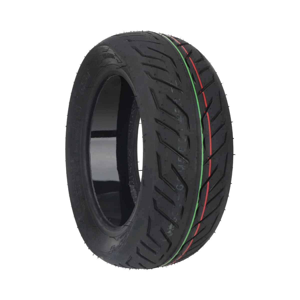 Pneu tubeless CST 10 pouces noir avec gel anti-crevaison vu de trois quarts