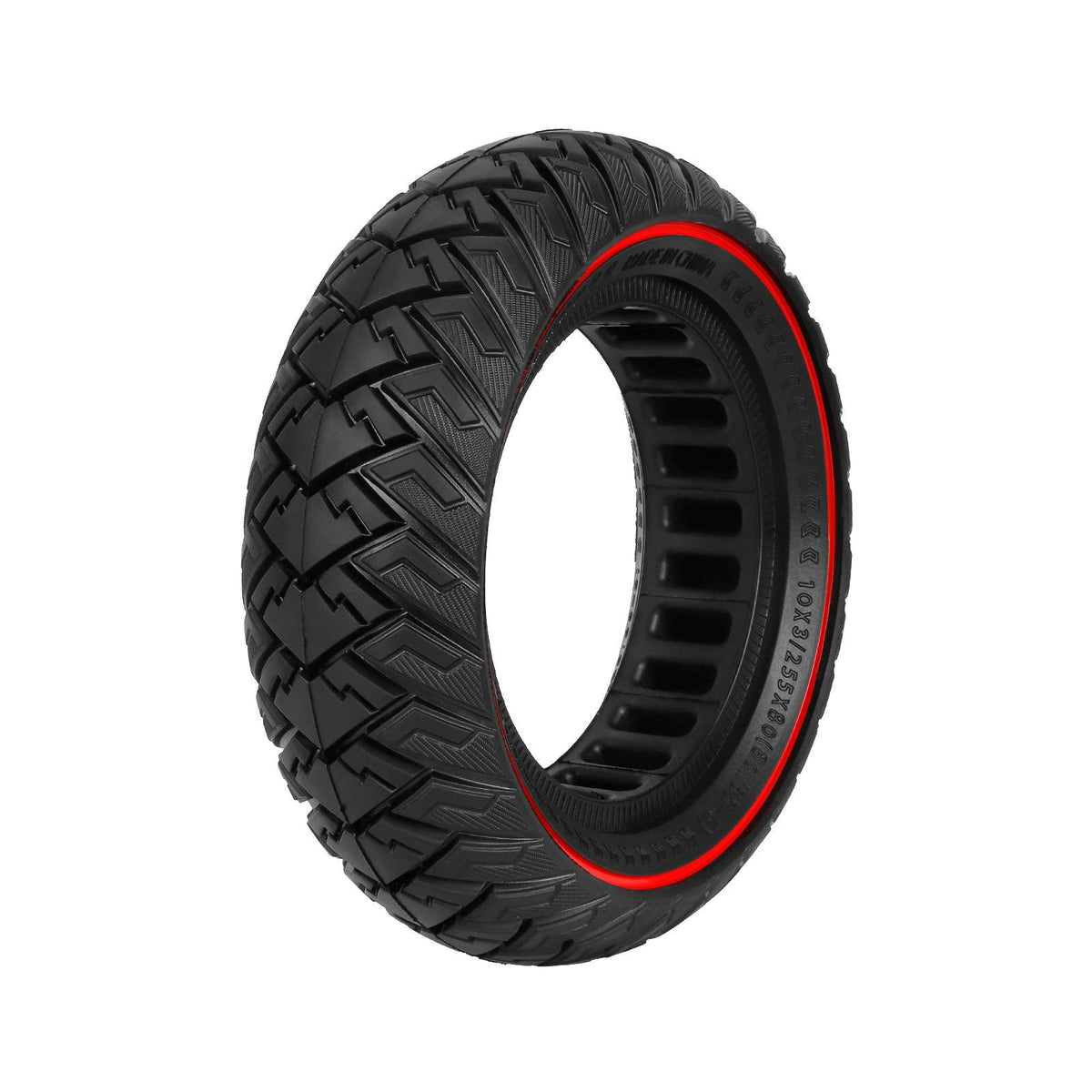 Pneu Plein Tout-Terrain 10 Pouces (10x3 - 80/65-6) Rouge