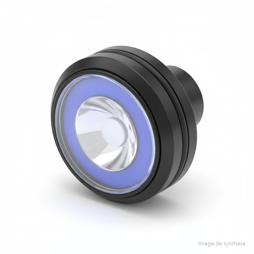 Illustration d'un éclairage LED rond pour trottinette électrique Dualtron
