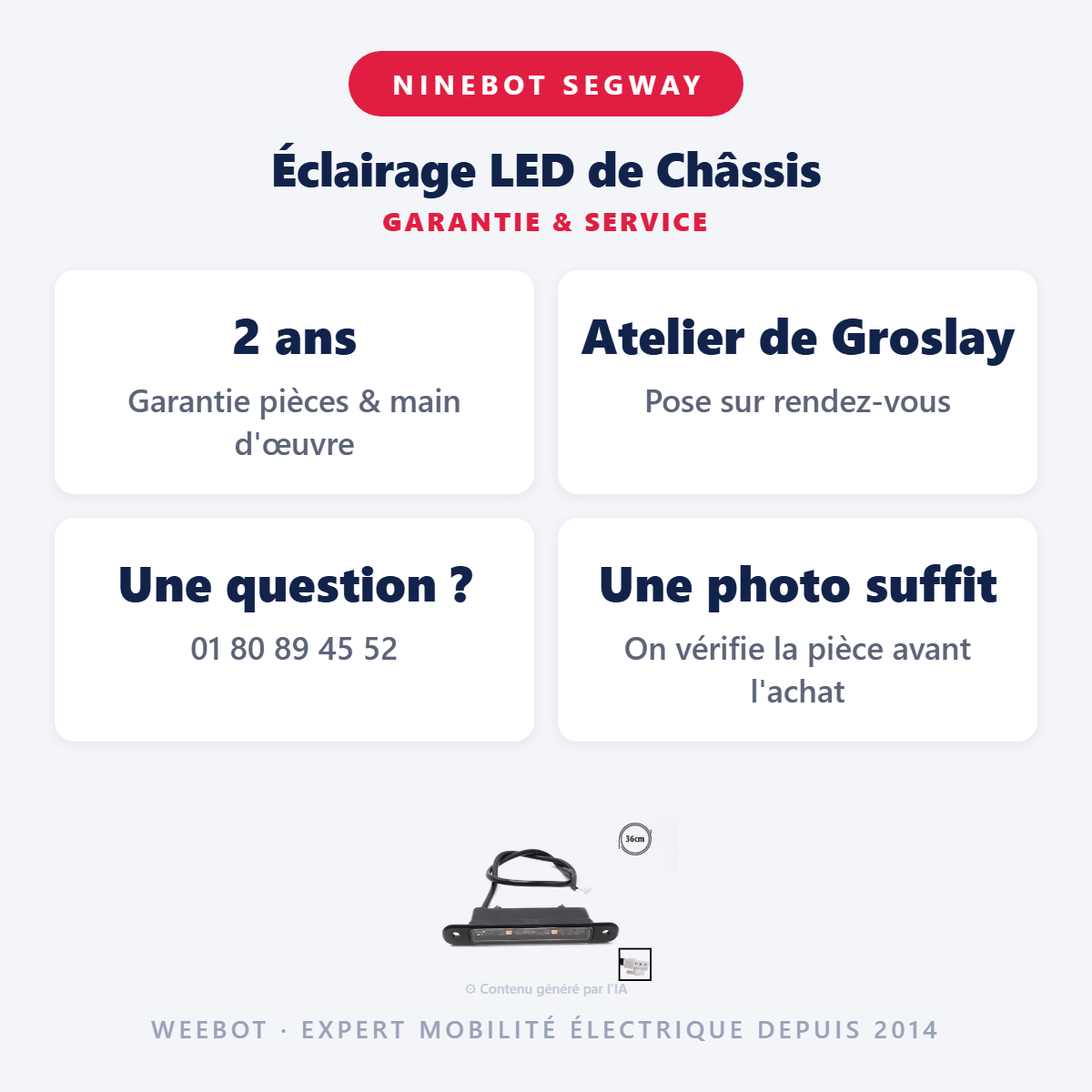 Éclairage LED de Châssis : garantie 2 ans et service après-vente