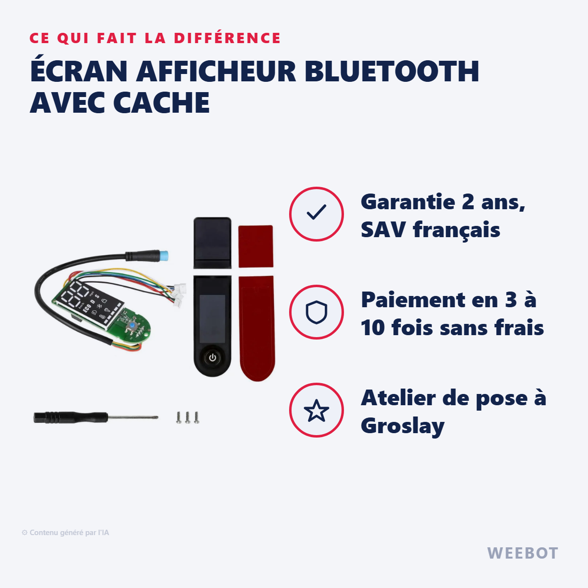 Écran Afficheur Bluetooth avec Cache : les points forts