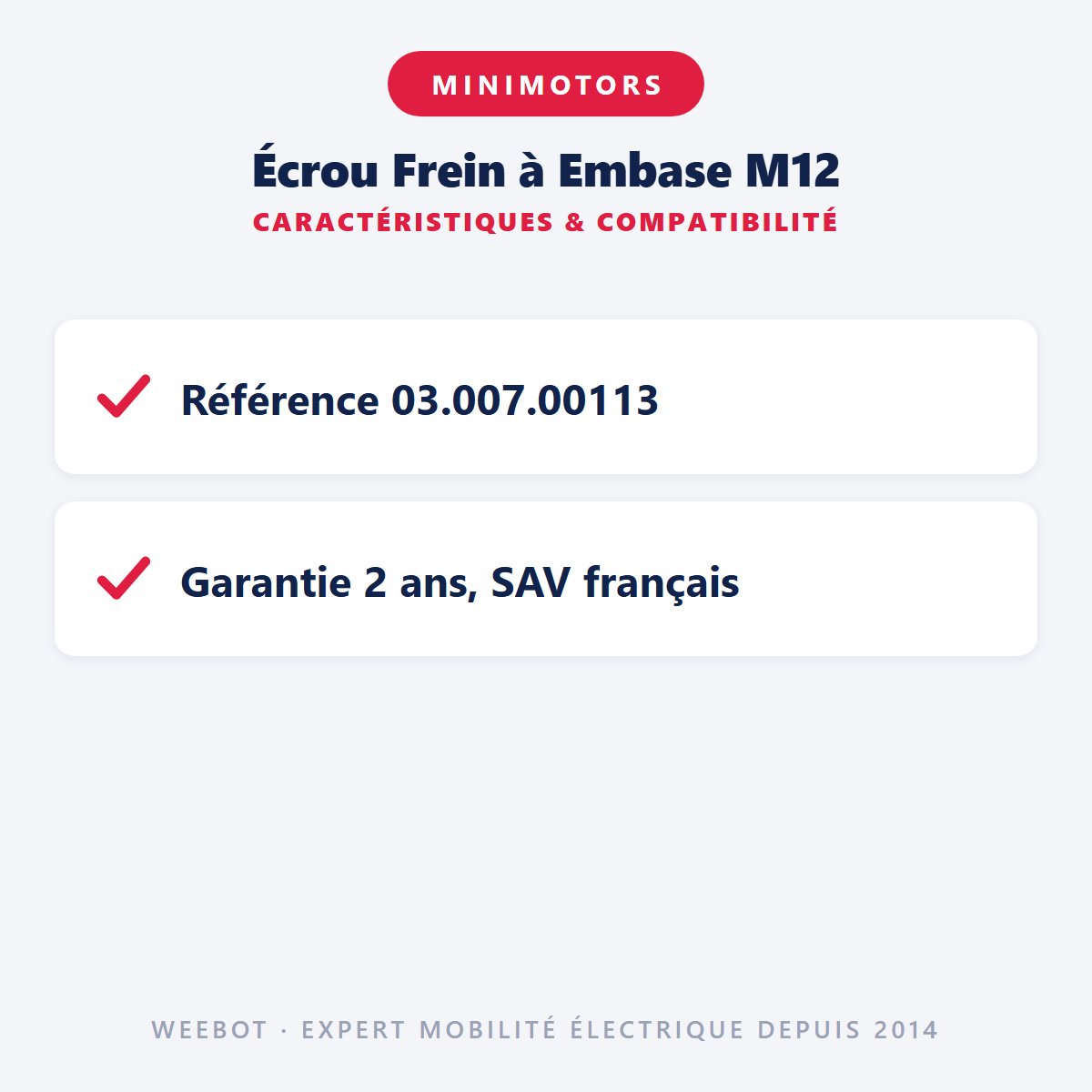 Écrou Frein à Embase M12 : caractéristiques et compatibilité