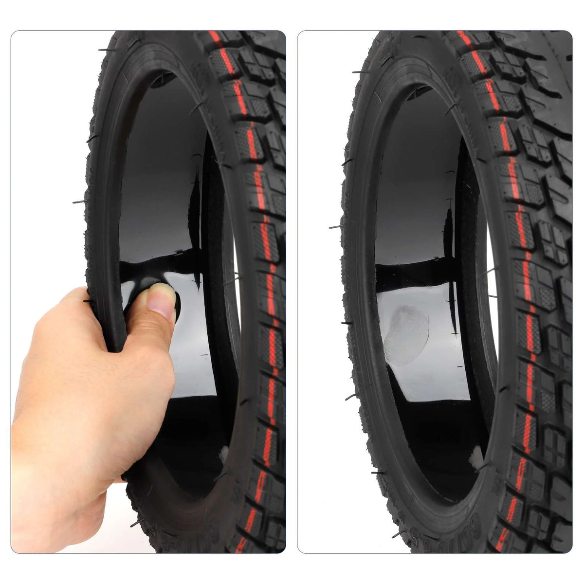 Pneu Tubeless Tout-Terrain 10 Pouces (60/70-6,5) Auto-Réparant avec Gel Anti-Crevaison et Valve, vue 3