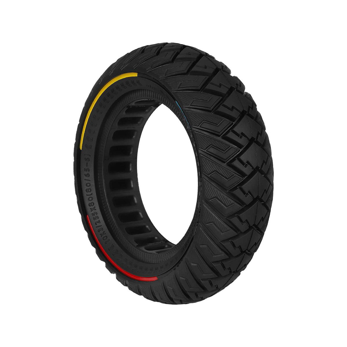 Pneu Plein Tout-Terrain 10 Pouces (10x3 - 80/65-6 - 255x80) avec Cercle 3 Couleurs, vue 6