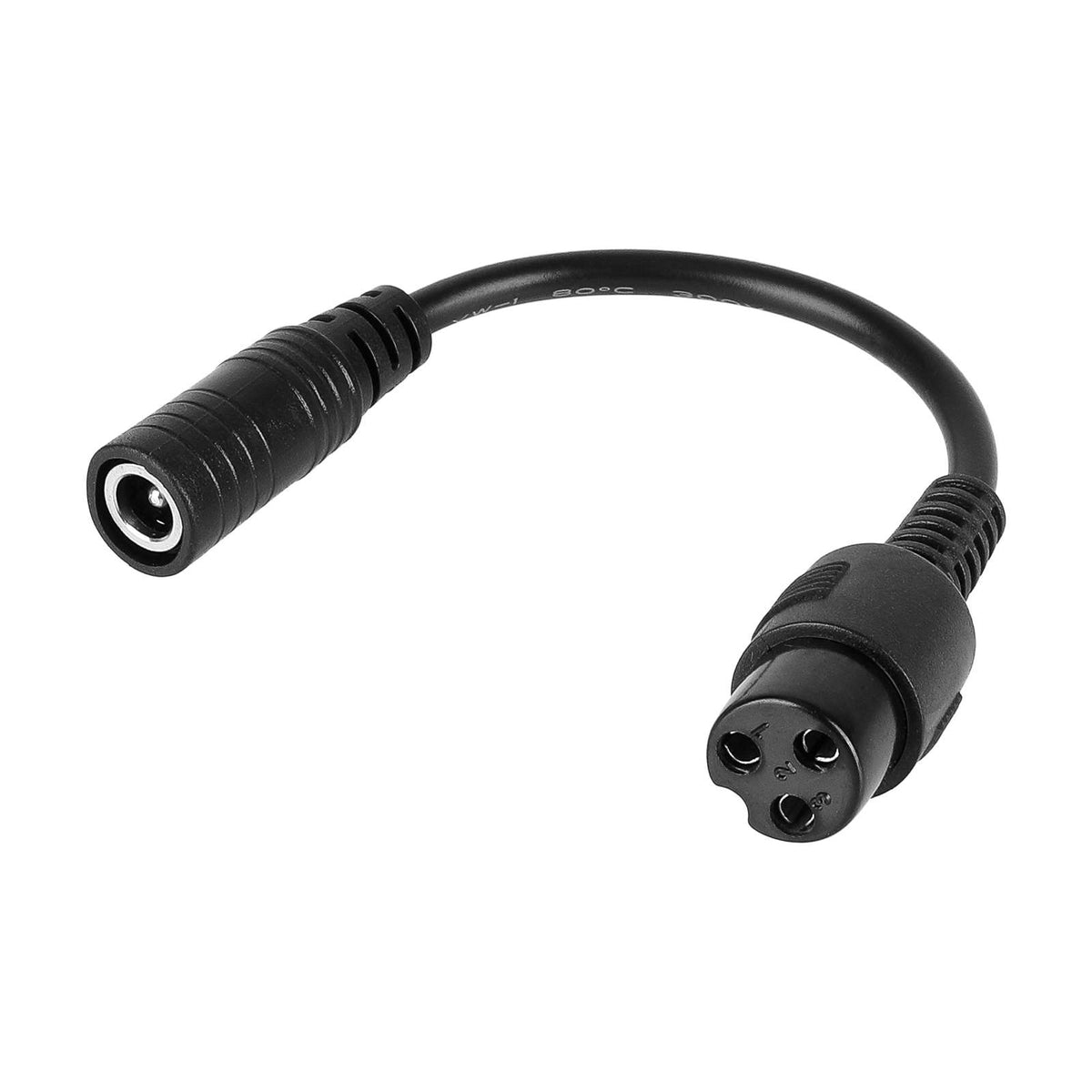 Câble adaptateur de charge avec prise femelle DC2.1 vers connecteur GX16 3 broches noir