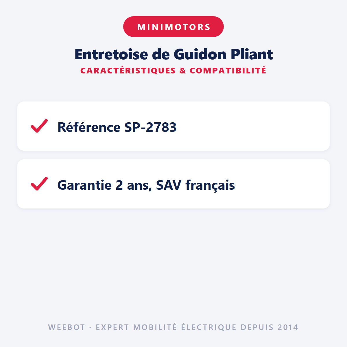 Entretoise de Guidon Pliant : caractéristiques et compatibilité