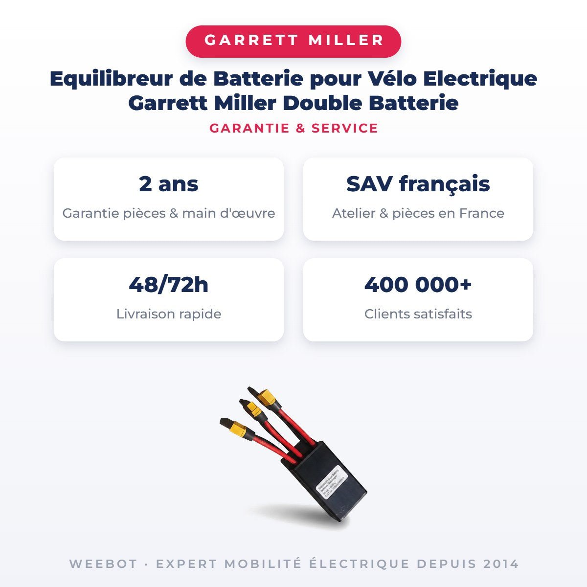 Equilibreur de Batterie pour Vélo Electrique Garrett Miller Double Batterie - Weebot
