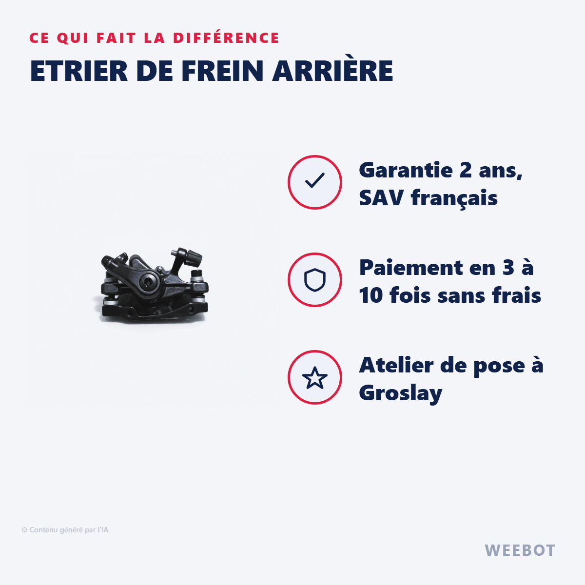 Etrier De Frein Arrière pour Trottinette Electrique Eroz EK10 (Nouvelle Version) - Weebot