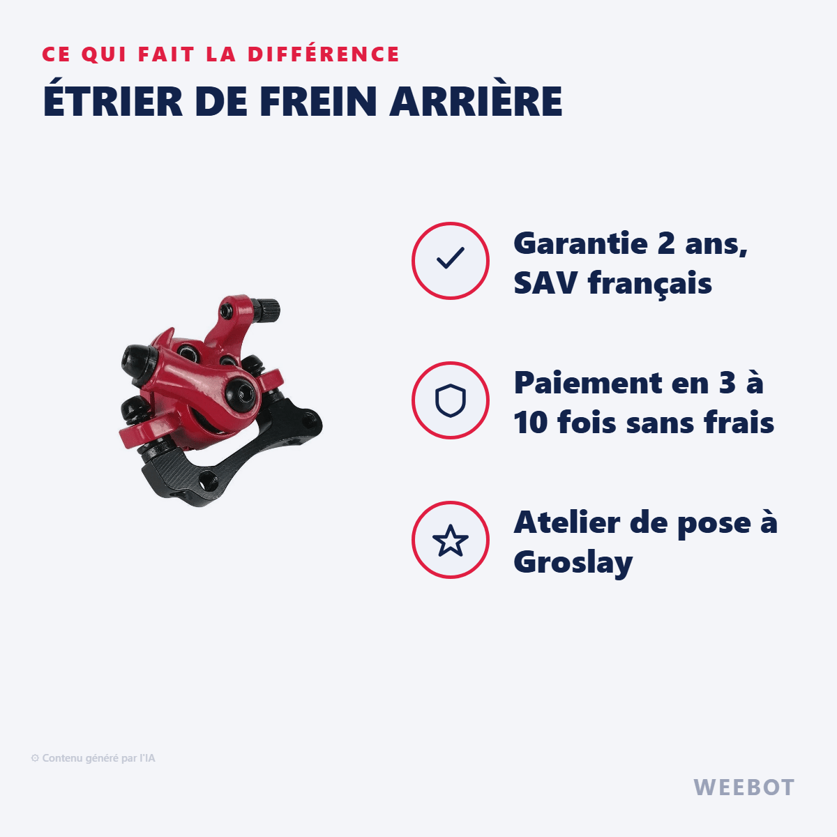 Étrier de Frein Arrière pour Trottinette Électrique Z10X / Avant Z8X - Weebot
