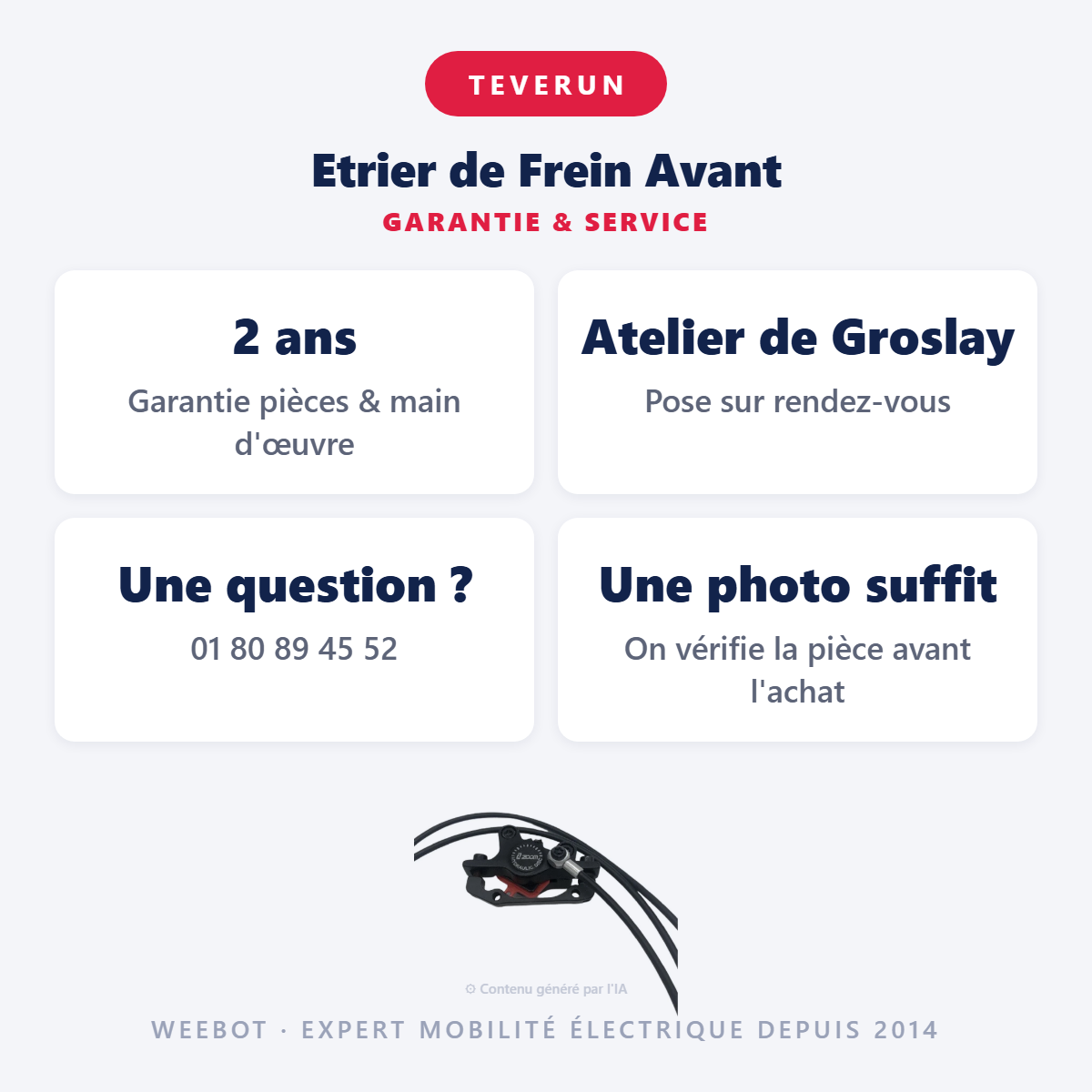 Etrier de Frein Avant : garantie 2 ans et service après-vente
