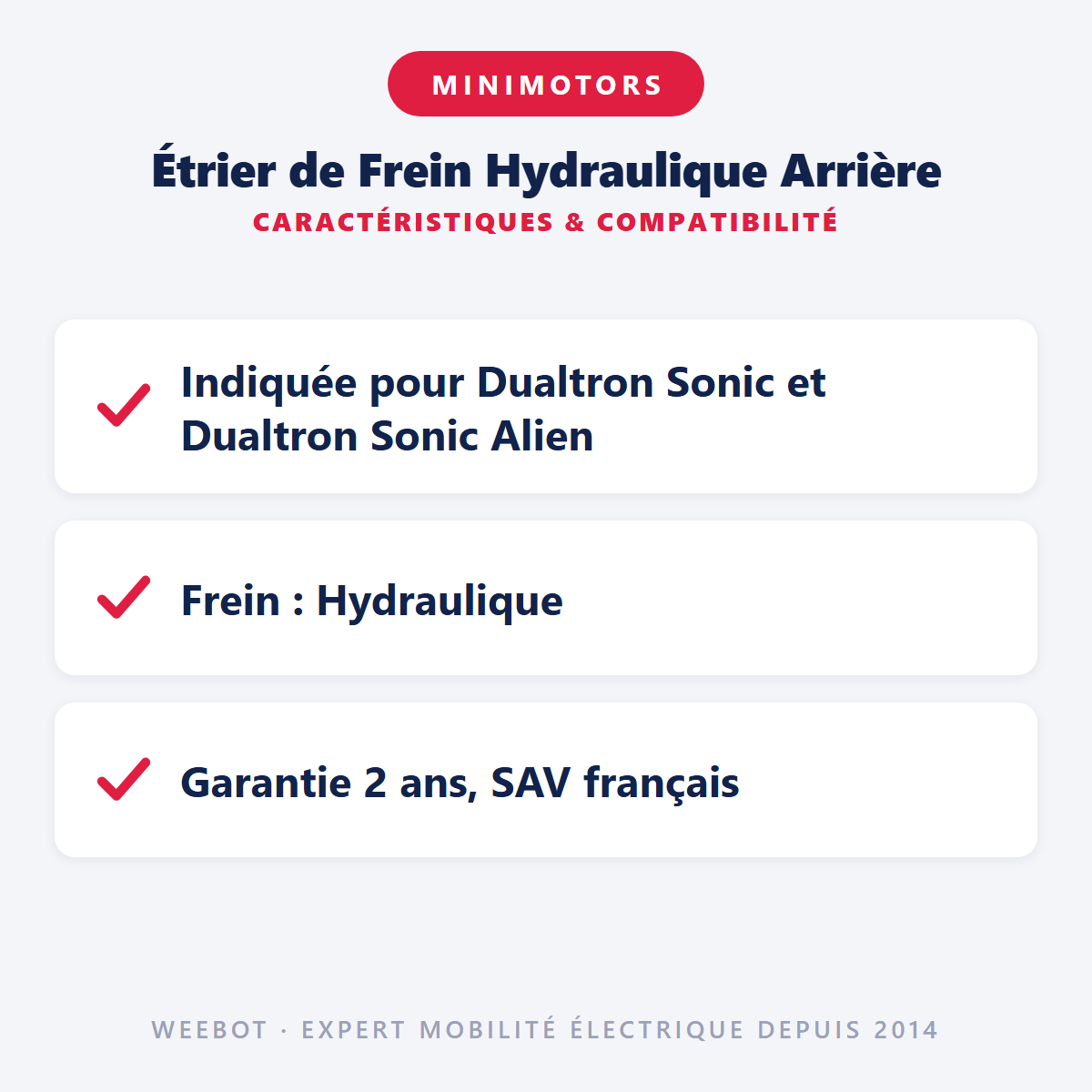 Étrier de Frein Hydraulique Arrière : caractéristiques et compatibilité