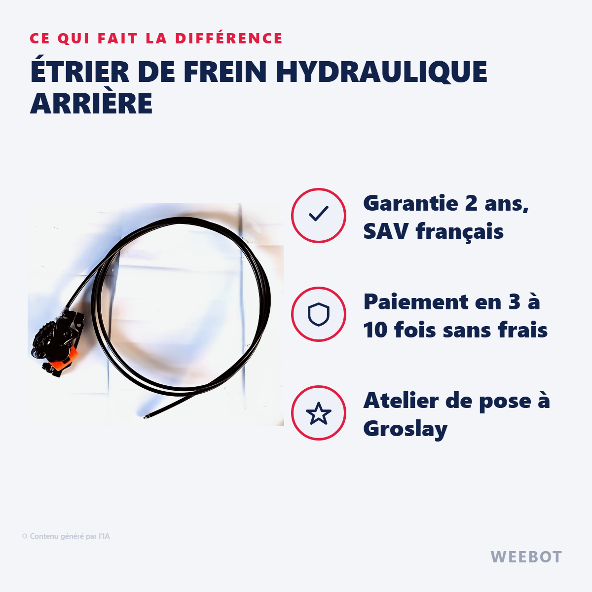 Étrier de Frein Hydraulique Arrière : les points forts