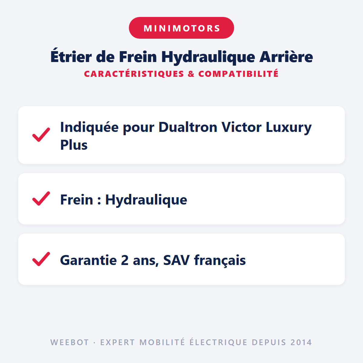 Étrier de Frein Hydraulique Arrière : caractéristiques et compatibilité