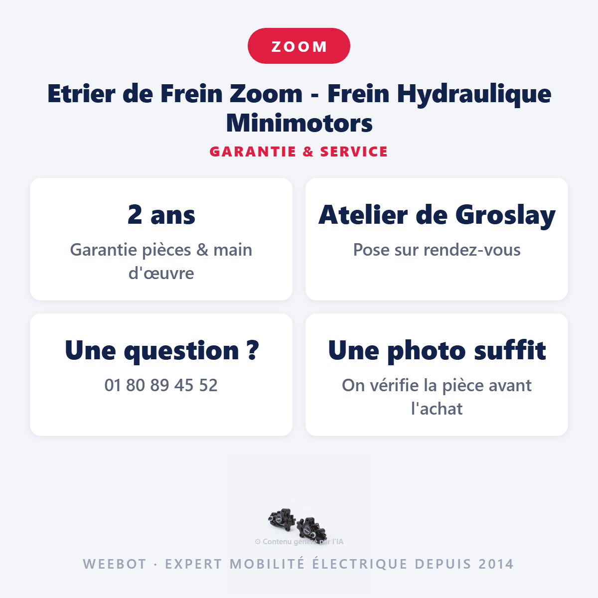 Etrier de Frein Zoom - Frein Hydraulique (Avant ou Arrière) Minimotors - Weebot