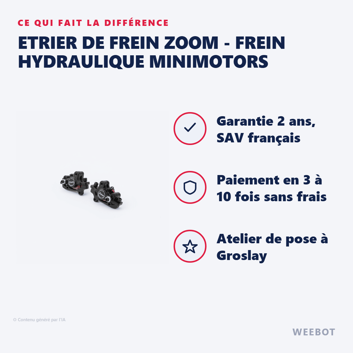 Etrier de Frein Zoom - Frein Hydraulique (Avant ou Arrière) Minimotors - Weebot