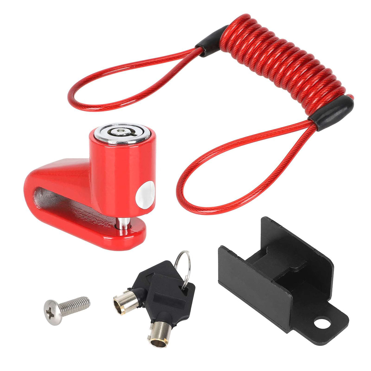 Antivol Bloque Disque avec Câble Rappel Rouge