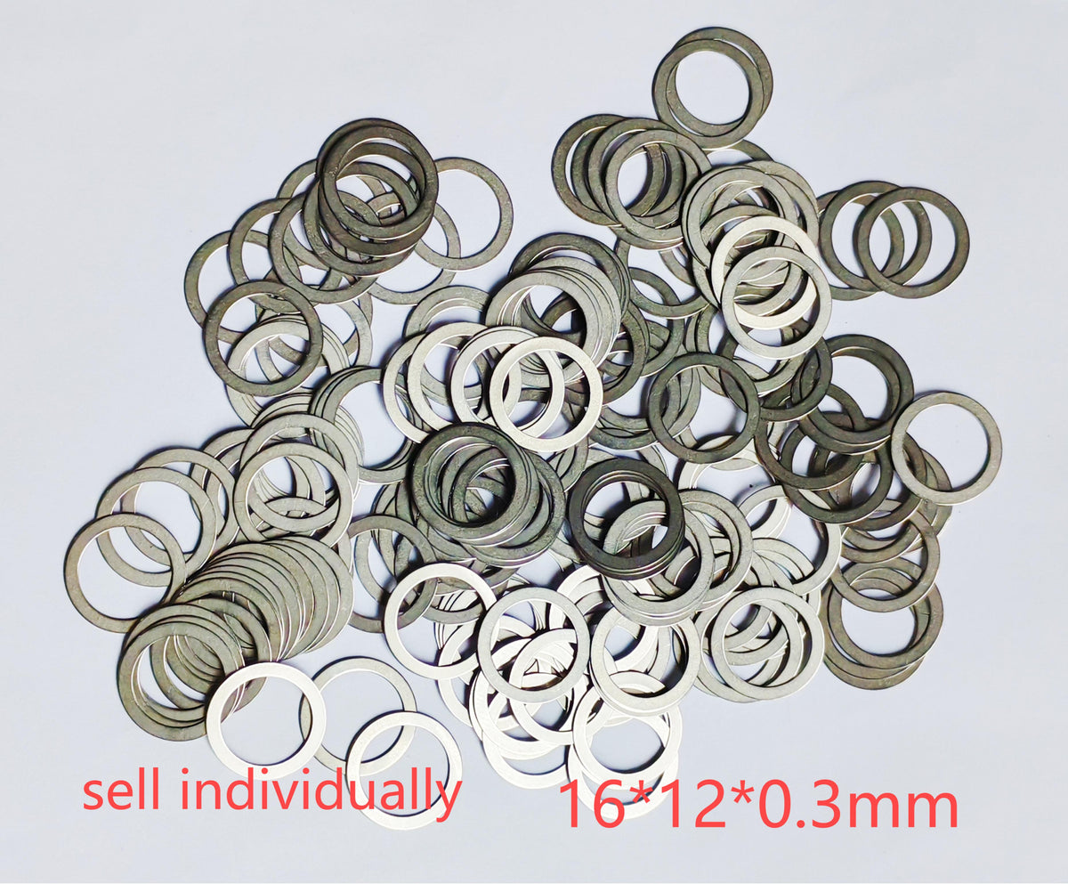 Rondelles plates métalliques de 16x12x0,3 mm pour trottinette électrique Dualtron Popular