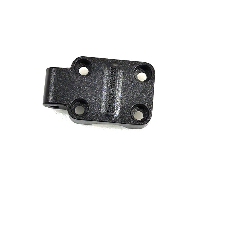 Capot de guidon noir estampillé Minimotors avec trous de fixation vu de dessus