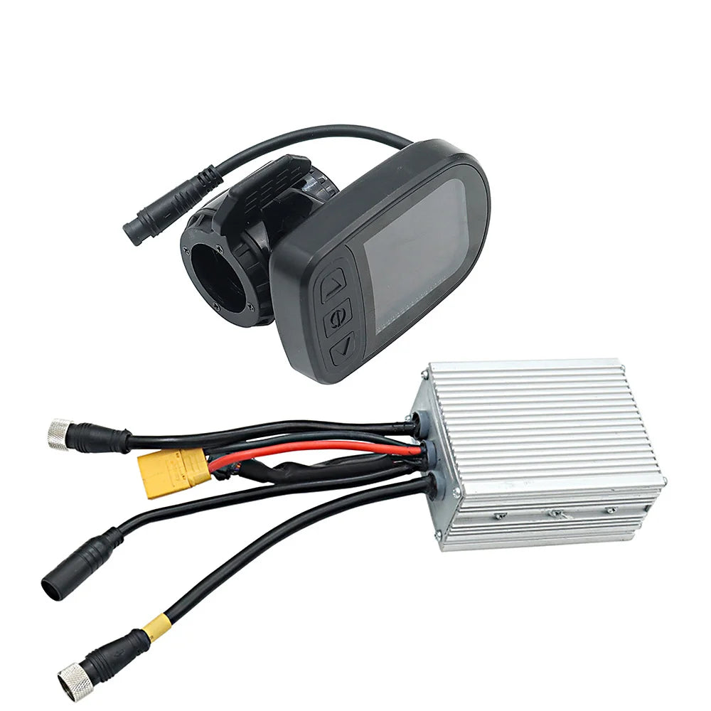 Ensemble afficheur LCD noir et contrôleur double moteur en alu 48V 50A avec câblage