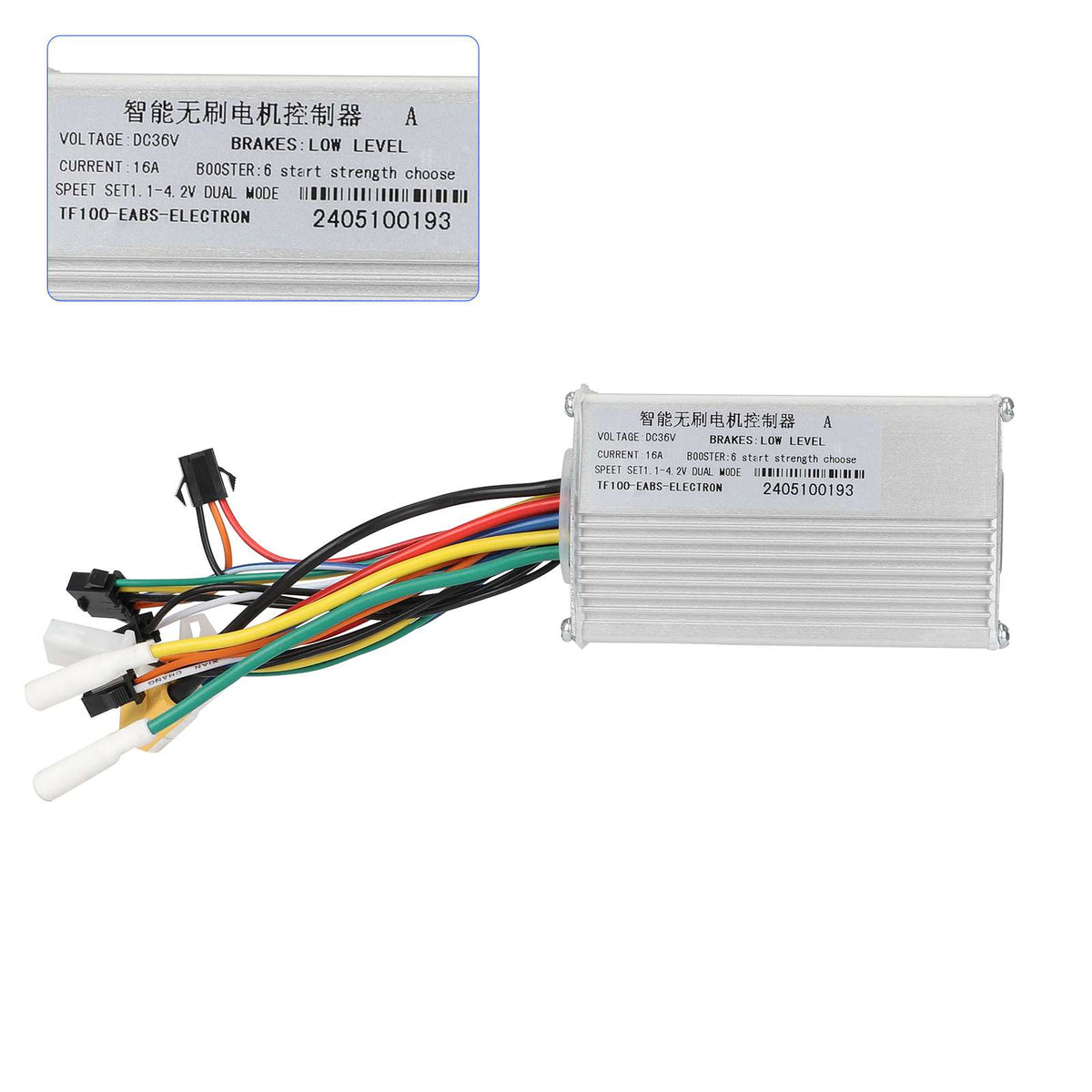 Contrôleur de trottinette électrique 36V 16A en aluminium avec ses câbles de connexion