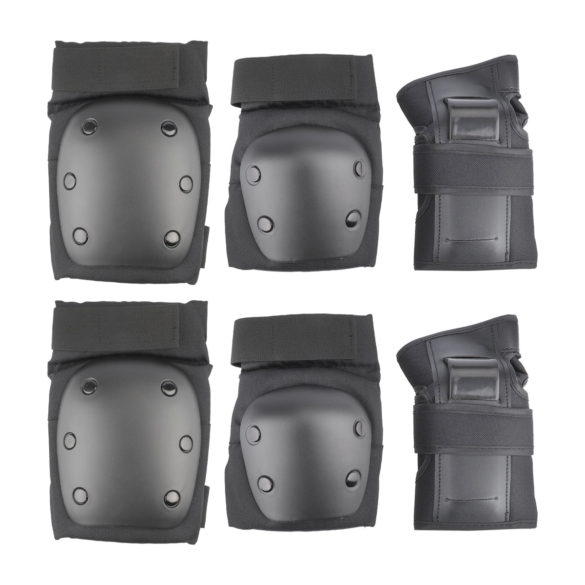 Set de protections noires comprenant genouillères, coudières et protège-poignets taille M