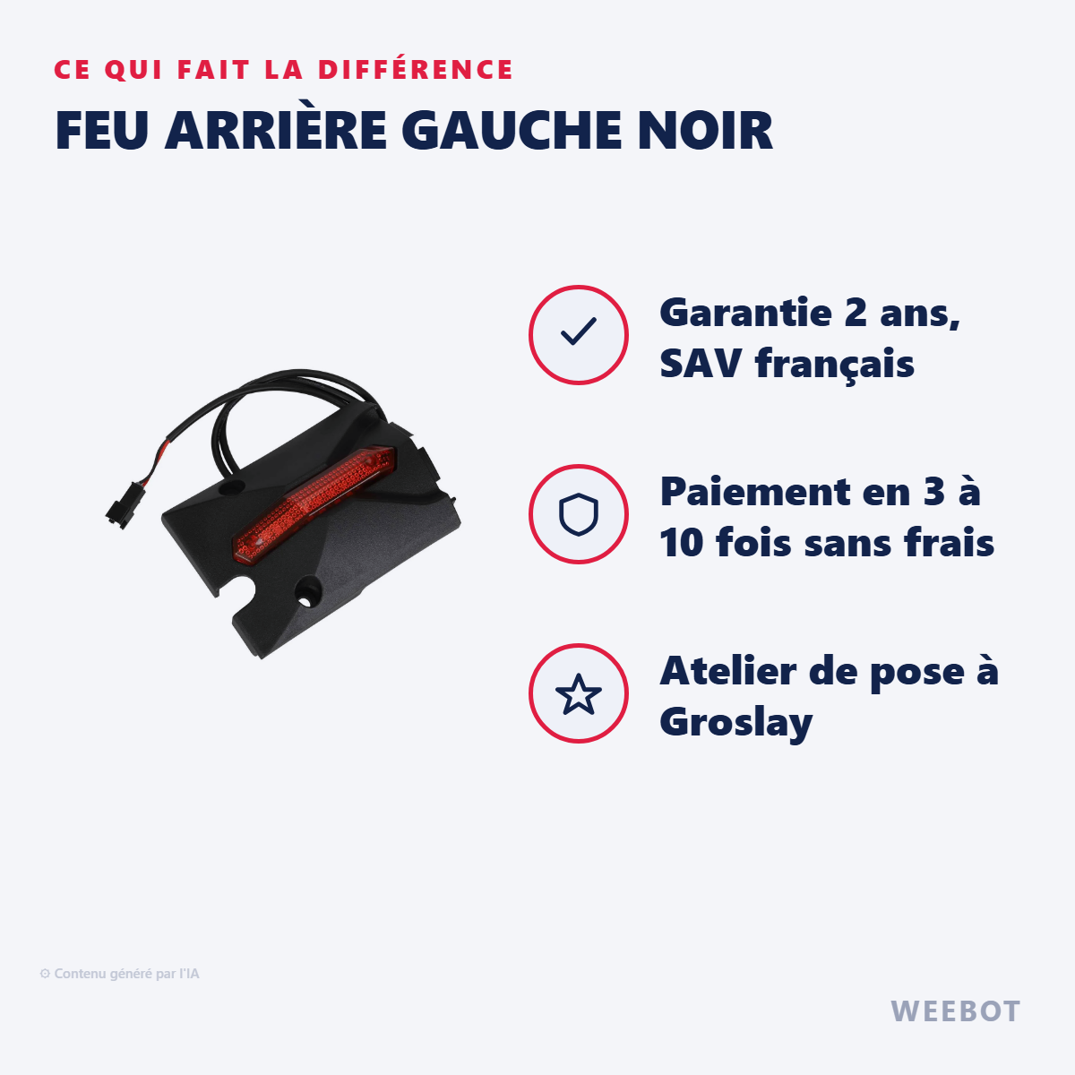 Feu Arrière Gauche Noir : les points forts