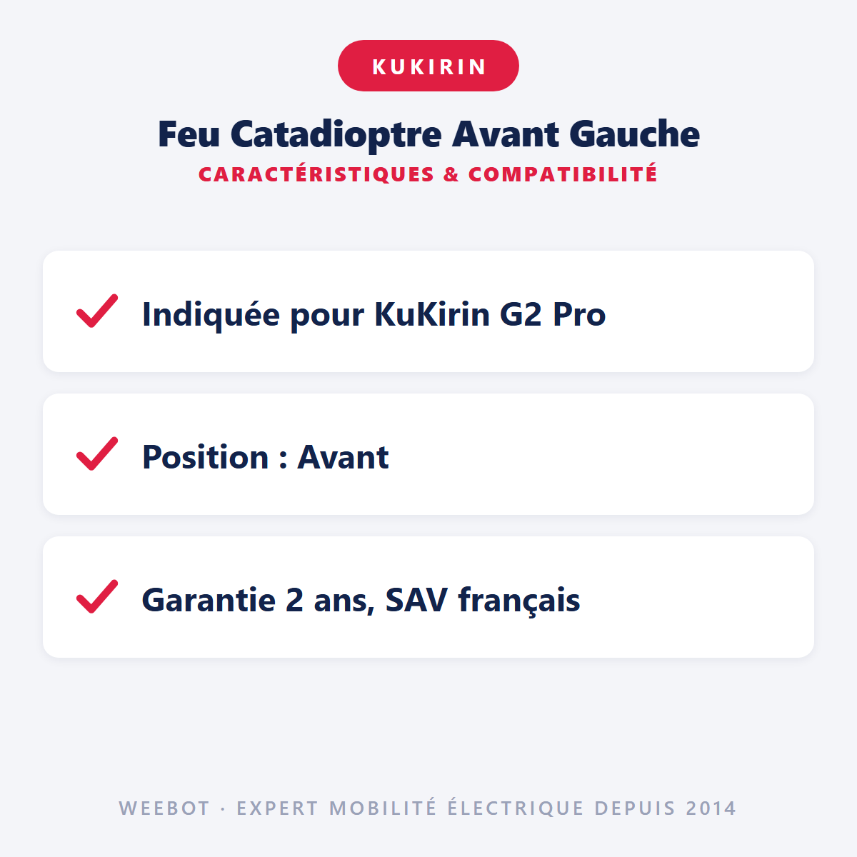 Feu Catadioptre Avant Gauche : caractéristiques et compatibilité