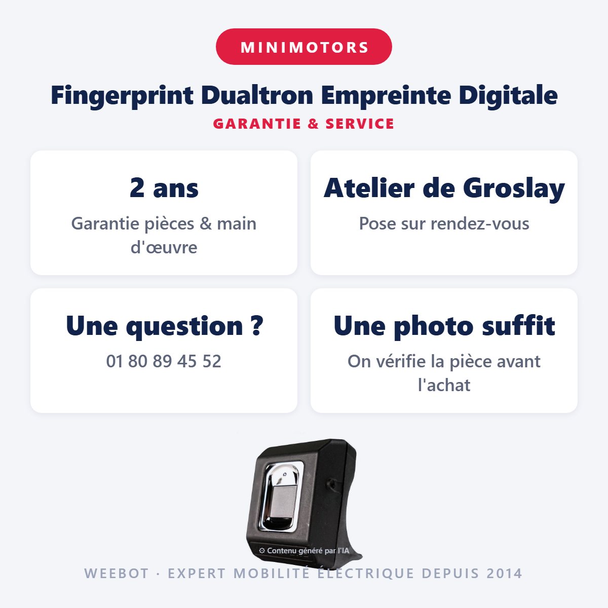 Fingerprint Dualtron Empreinte Digitale : garantie 2 ans et service après-vente