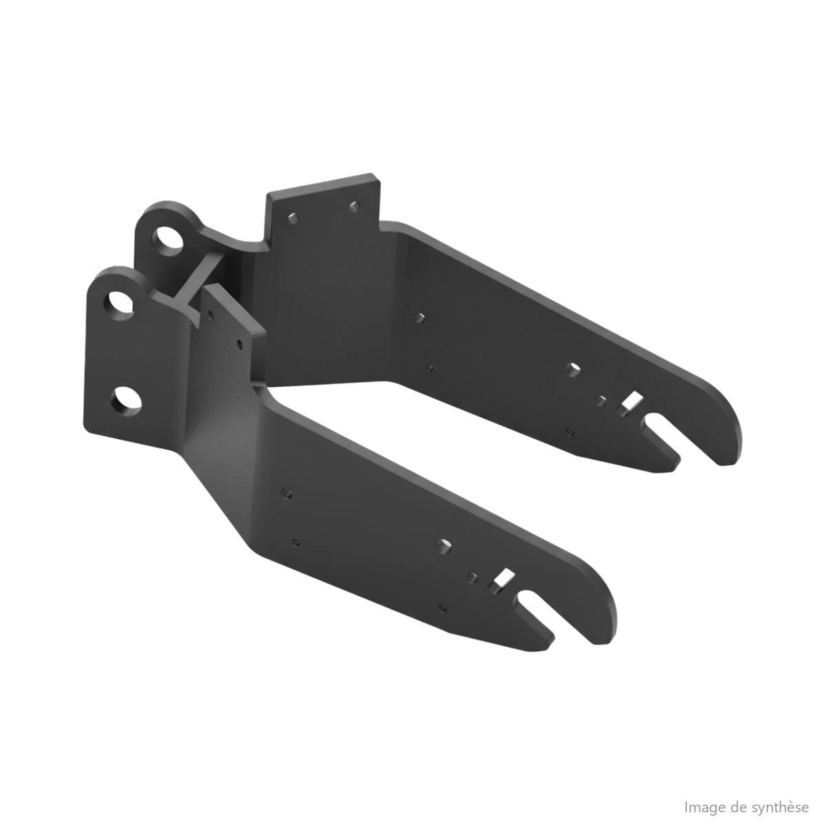 Modélisation 3D d'une fourche arrière verte pour trottinette électrique Dualtron Popular