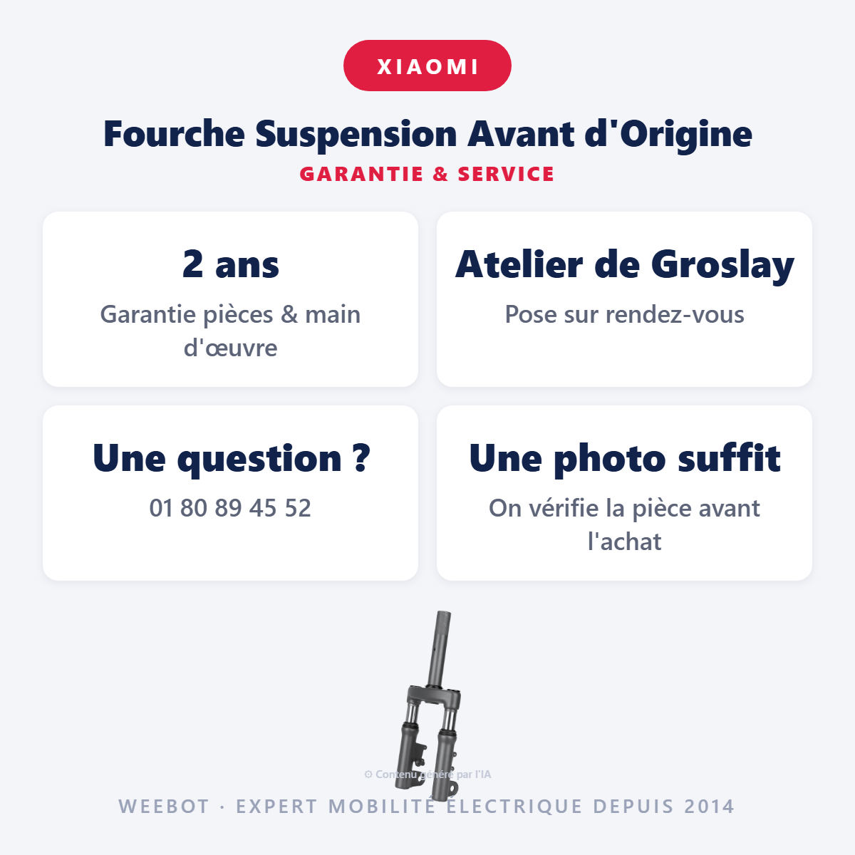 Fourche Suspension Avant d'Origine : garantie 2 ans et service après-vente