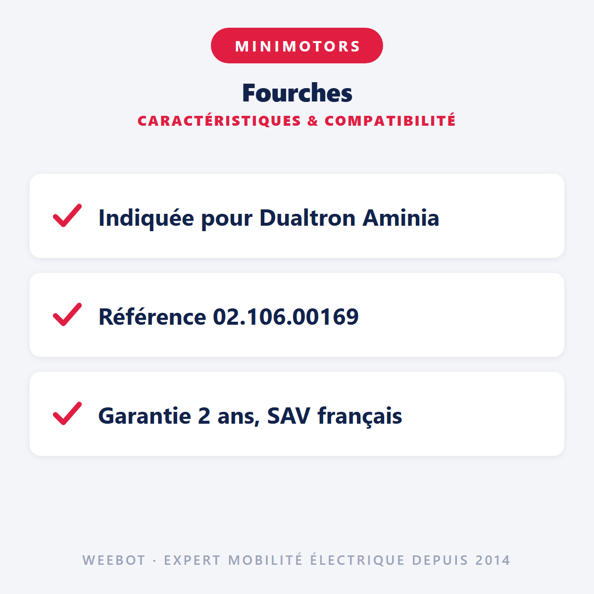 Fourches pour Trottinette Électrique Dualtron Aminia - Weebot